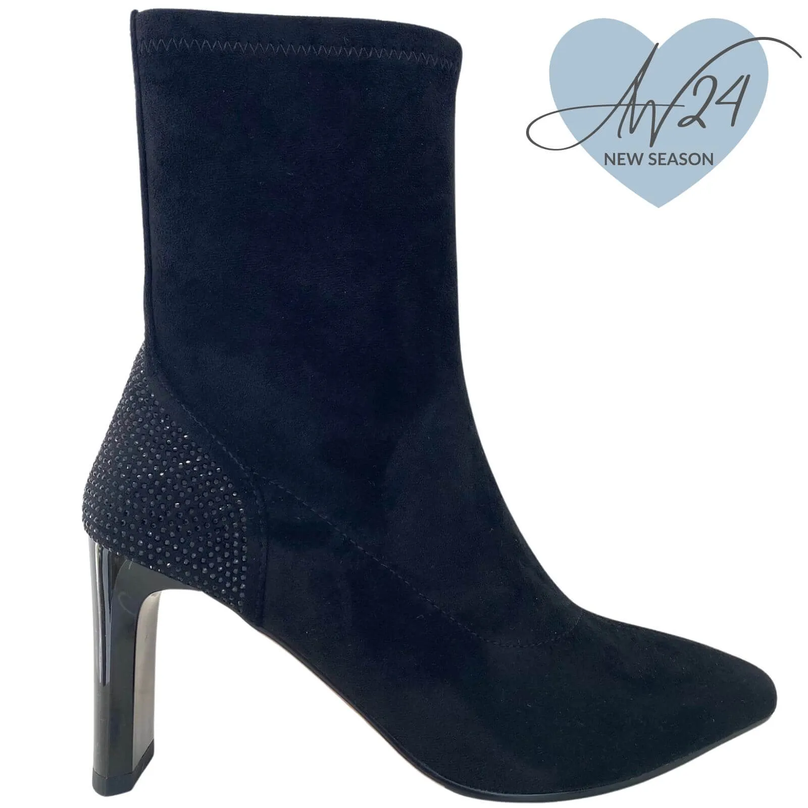 Una Healy Sparkly Back Sock Boots - Black