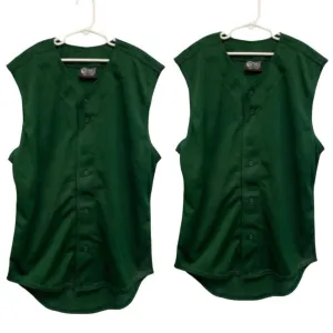Unisex 2 New Youth Button Down Sports Mesh Jersey Uniform Tank Tops In Green