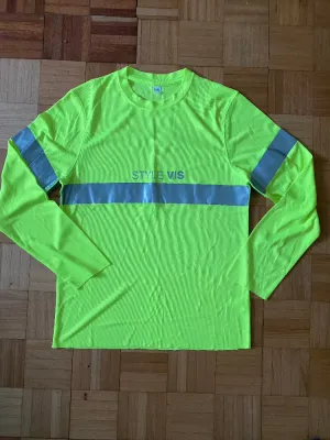 Unisex STYLE VIS mesh long sleeve with reflective S SAMPLE RAW HEM AND SLEEVE HEMS