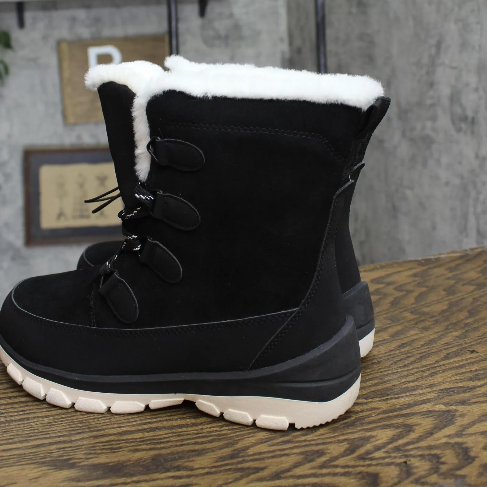 Universal Thread Womens Corie Winter Hiker Boots 91319899 Jet Black 8M