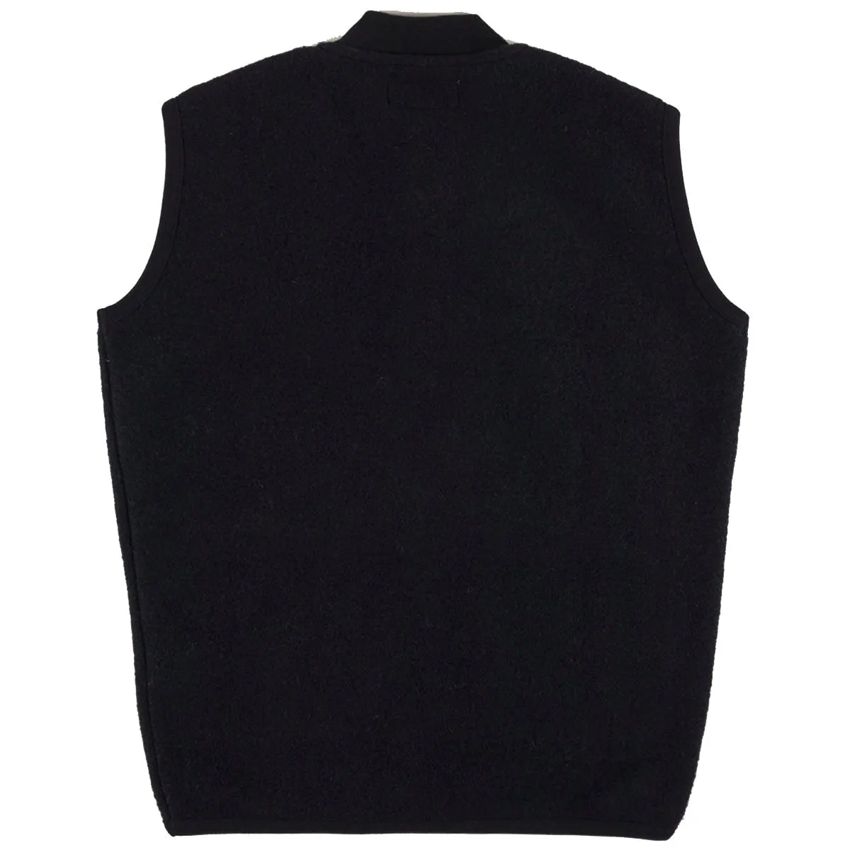 Universal Works Wool Fleece Zip Waistcoat Black
