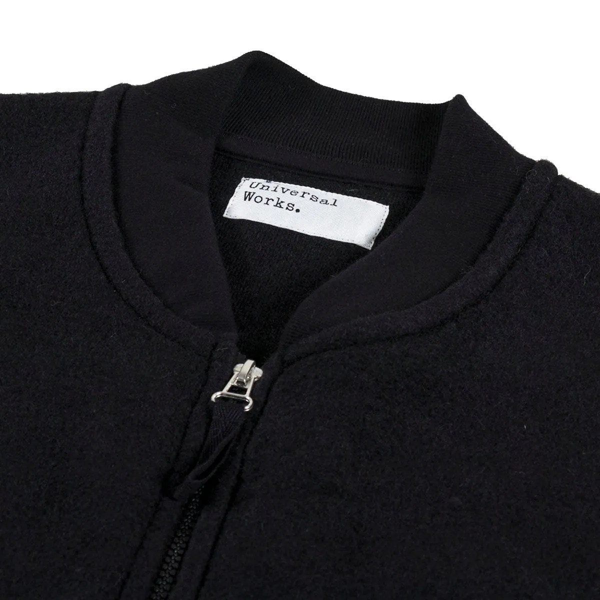 Universal Works Wool Fleece Zip Waistcoat Black