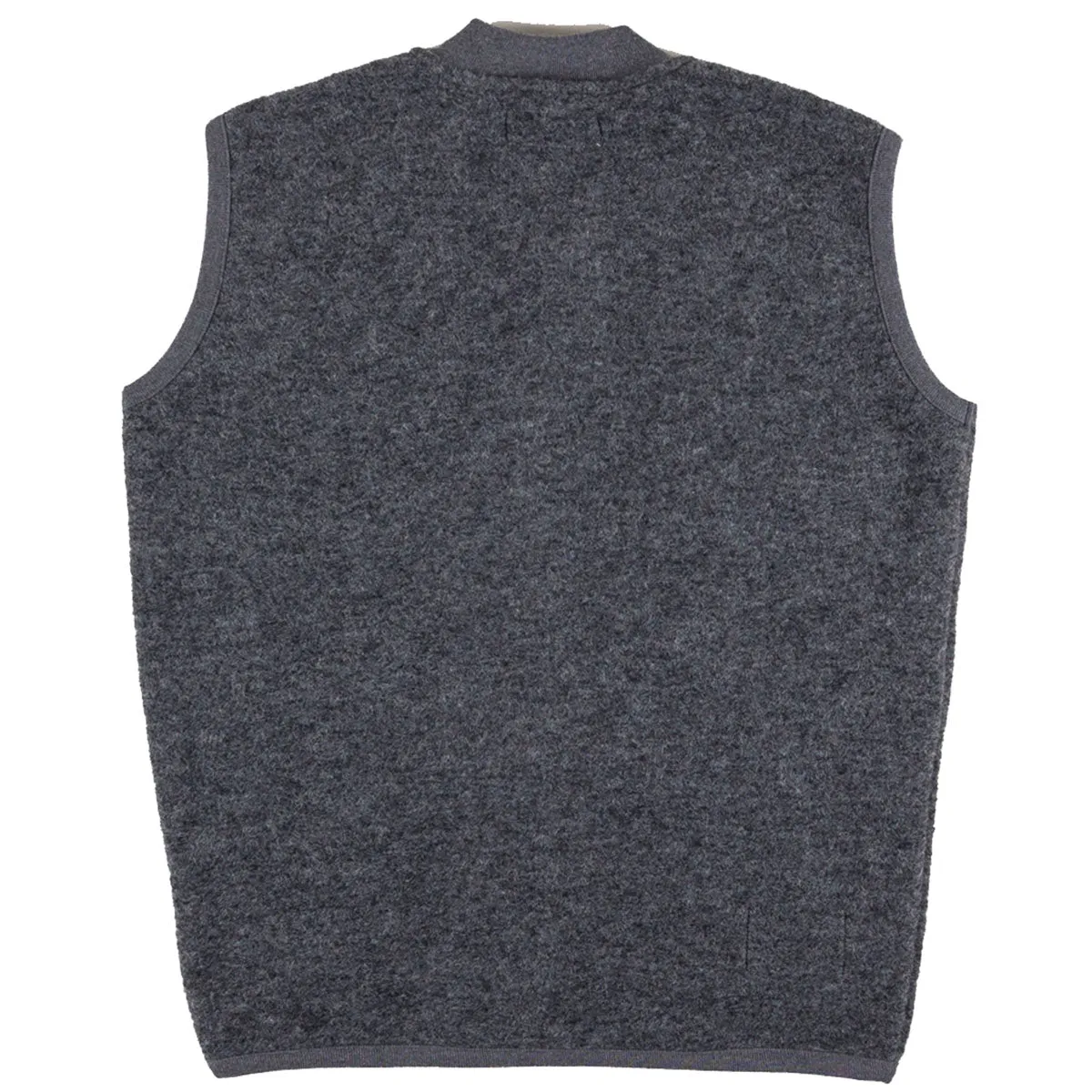 Universal Works Wool Fleece Zip Waistcoat Grey Marl