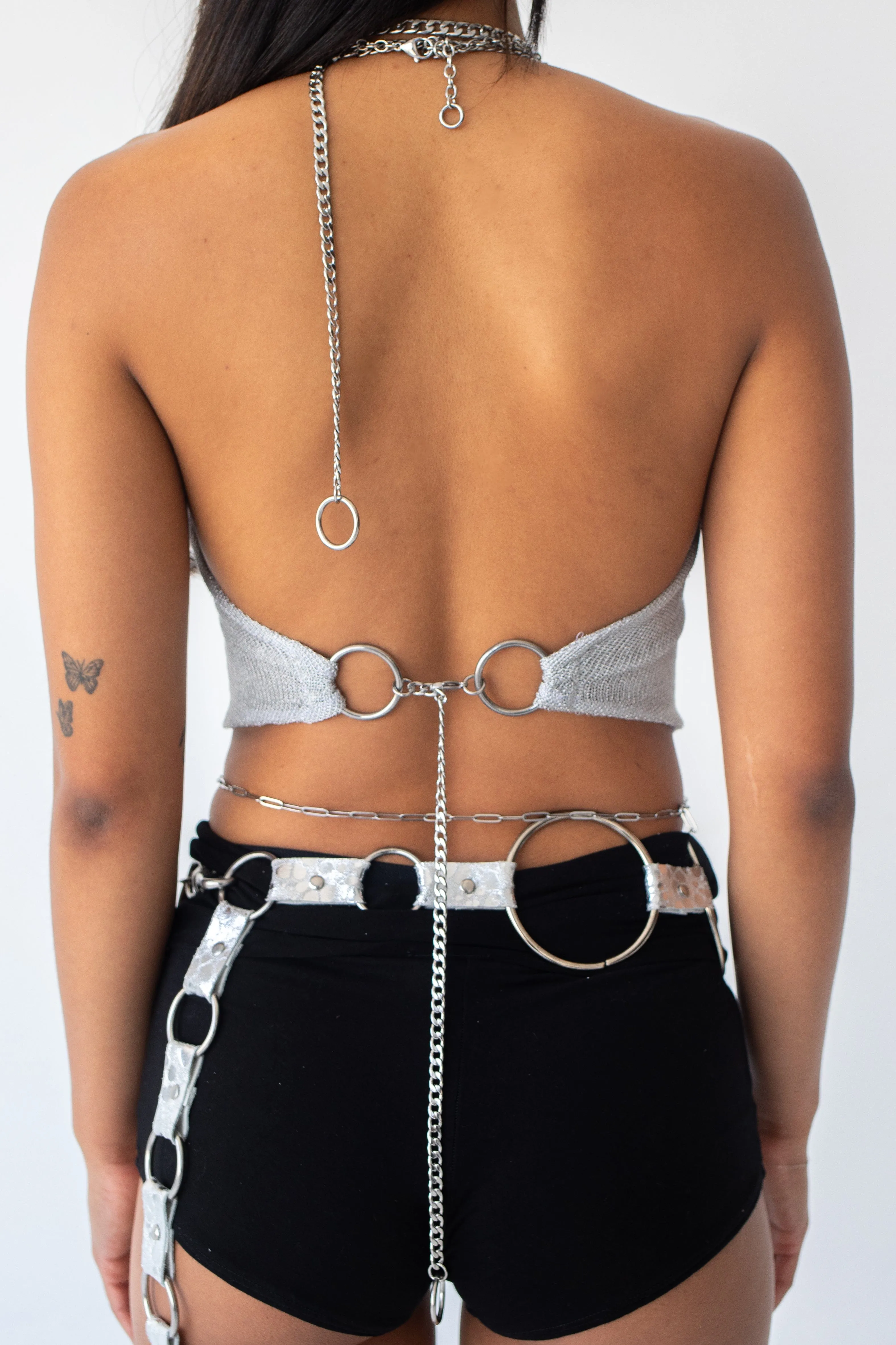 Untamed silver mesh top