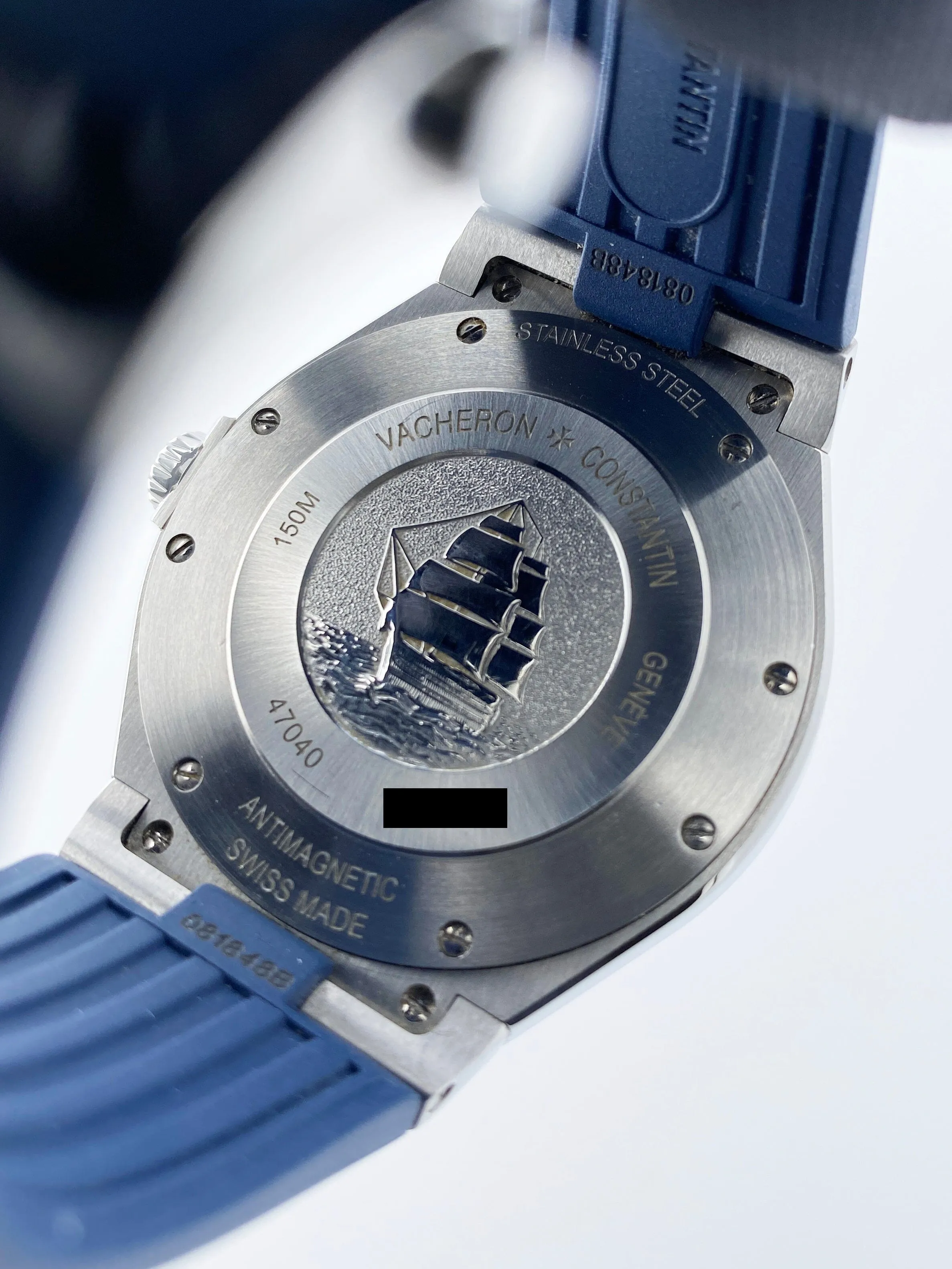 Vacheron Constantin Overseas 47040 Blue Dial Mens Watch With Papers