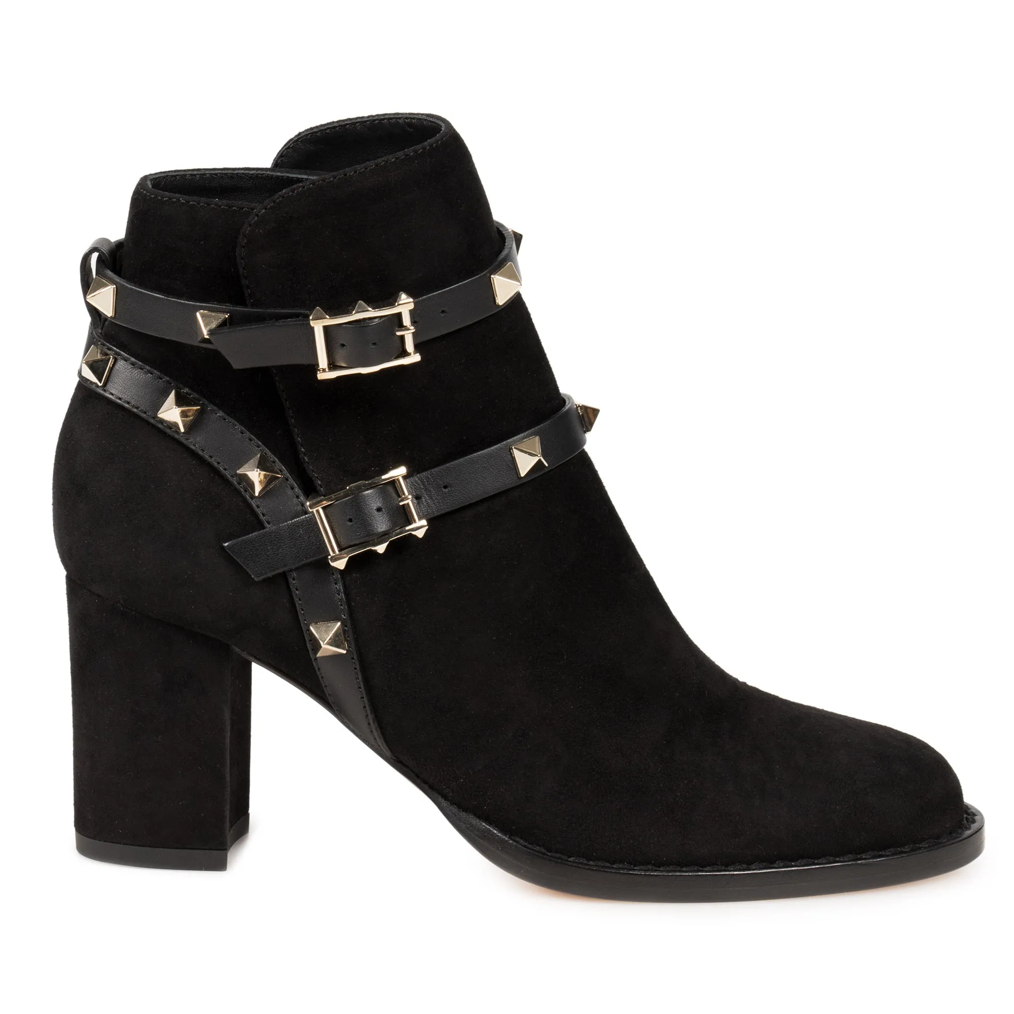 Valentino Black Suede Rockstud Booties