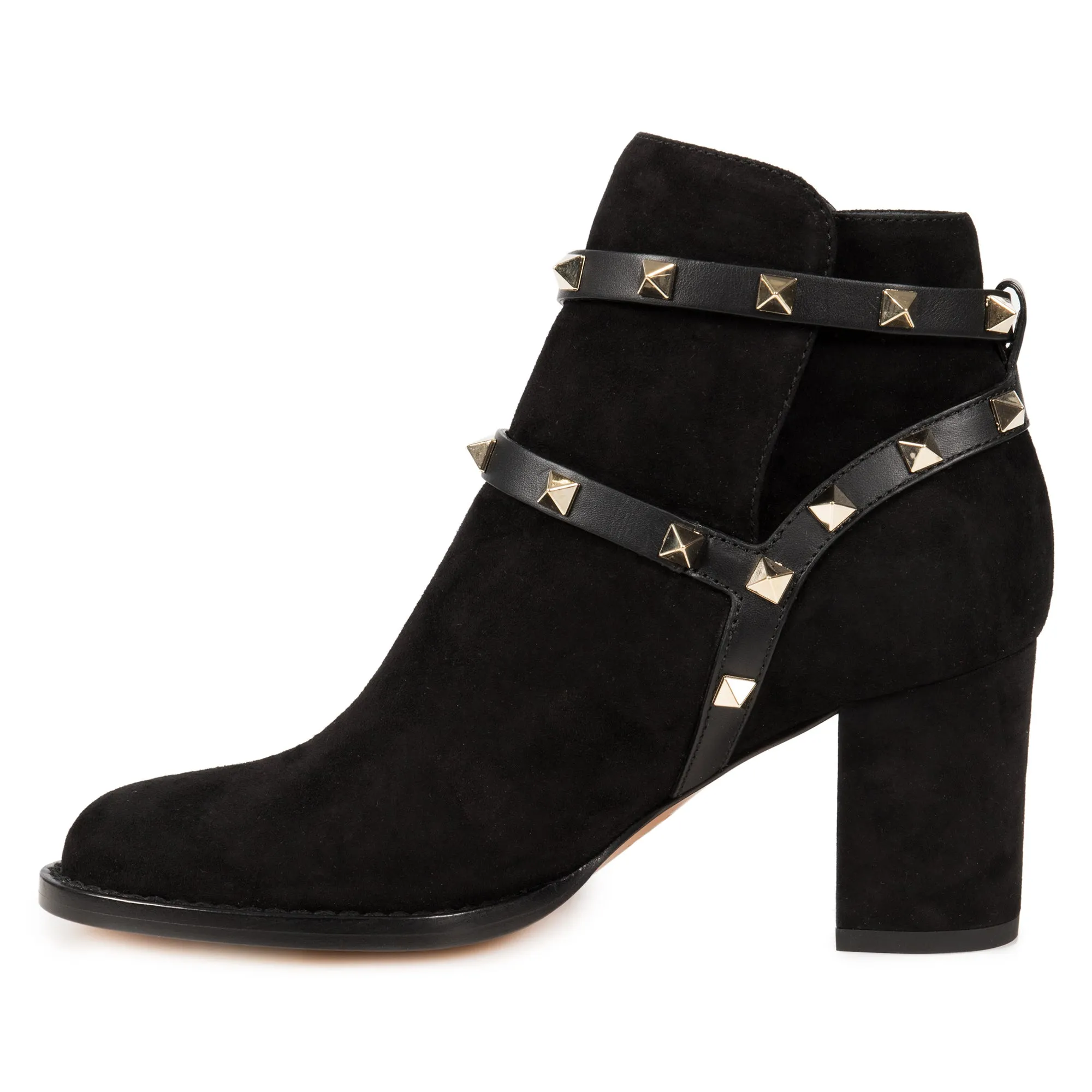 Valentino Black Suede Rockstud Booties
