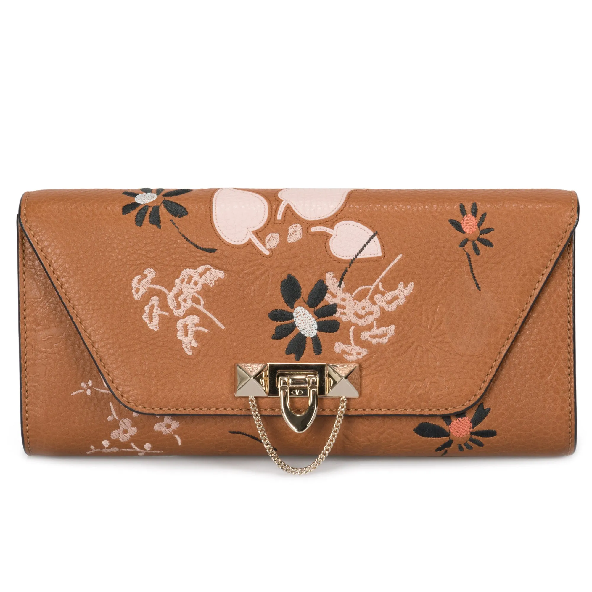 Valentino Demilune Clutch Purse in Brown