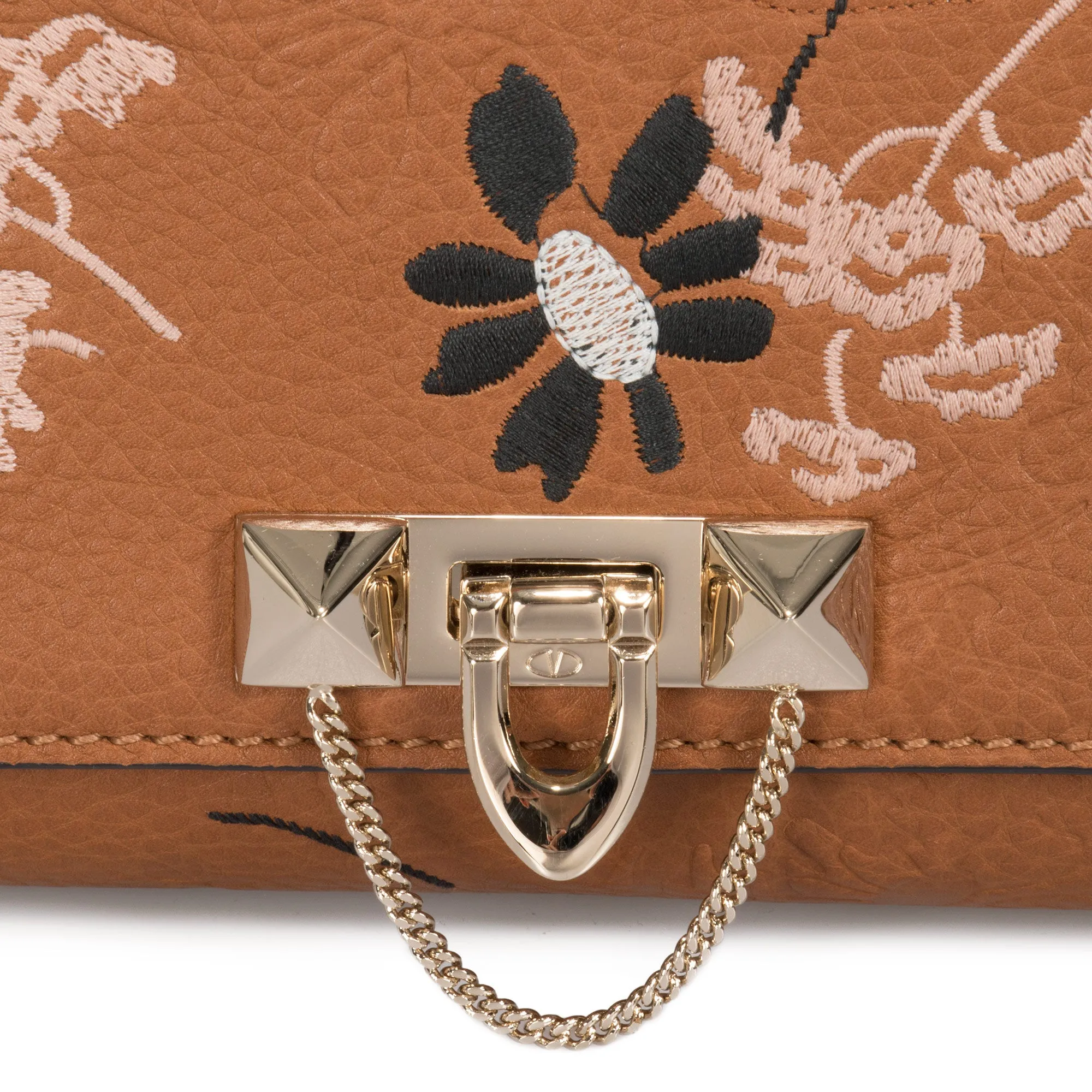 Valentino Demilune Clutch Purse in Brown