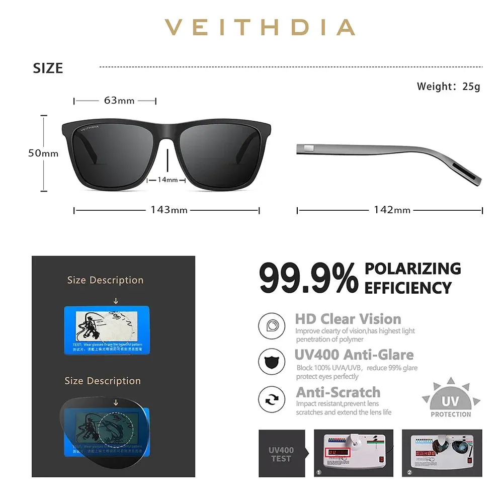 VEITHDIA Retro Polarized Sunglasses