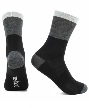 VELOCIO WOOL SOCKS TRICOLOR WARMER BLACK