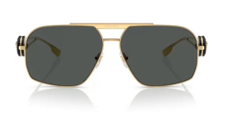Versace 0VE2269 100287 Gold/Dark grey Soft Square Men's Sunglasses