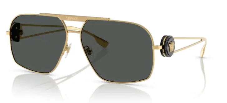 Versace 0VE2269 100287 Gold/Dark grey Soft Square Men's Sunglasses