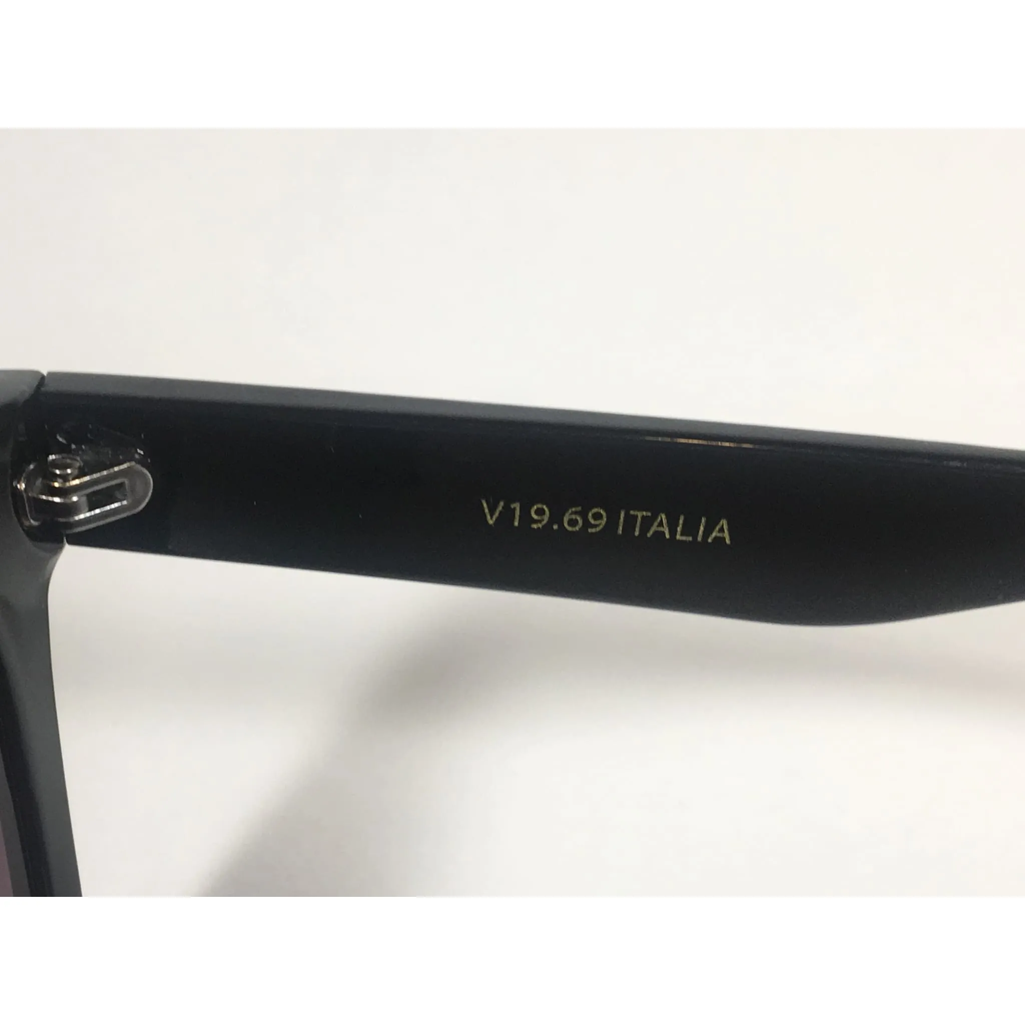 Versace 19V69 Italia BK ENZA Square Sunglasses Black Gold Trim Gray Smoke Lens