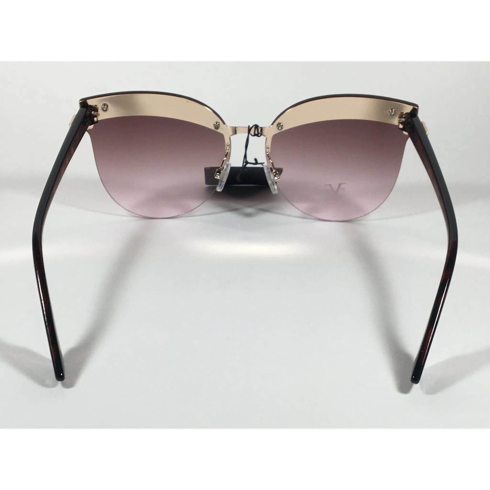 Versace 19V69 Italia Paola Rimless Cat Sunglasses Gold Glitter Brown and Pink Gradient Lens