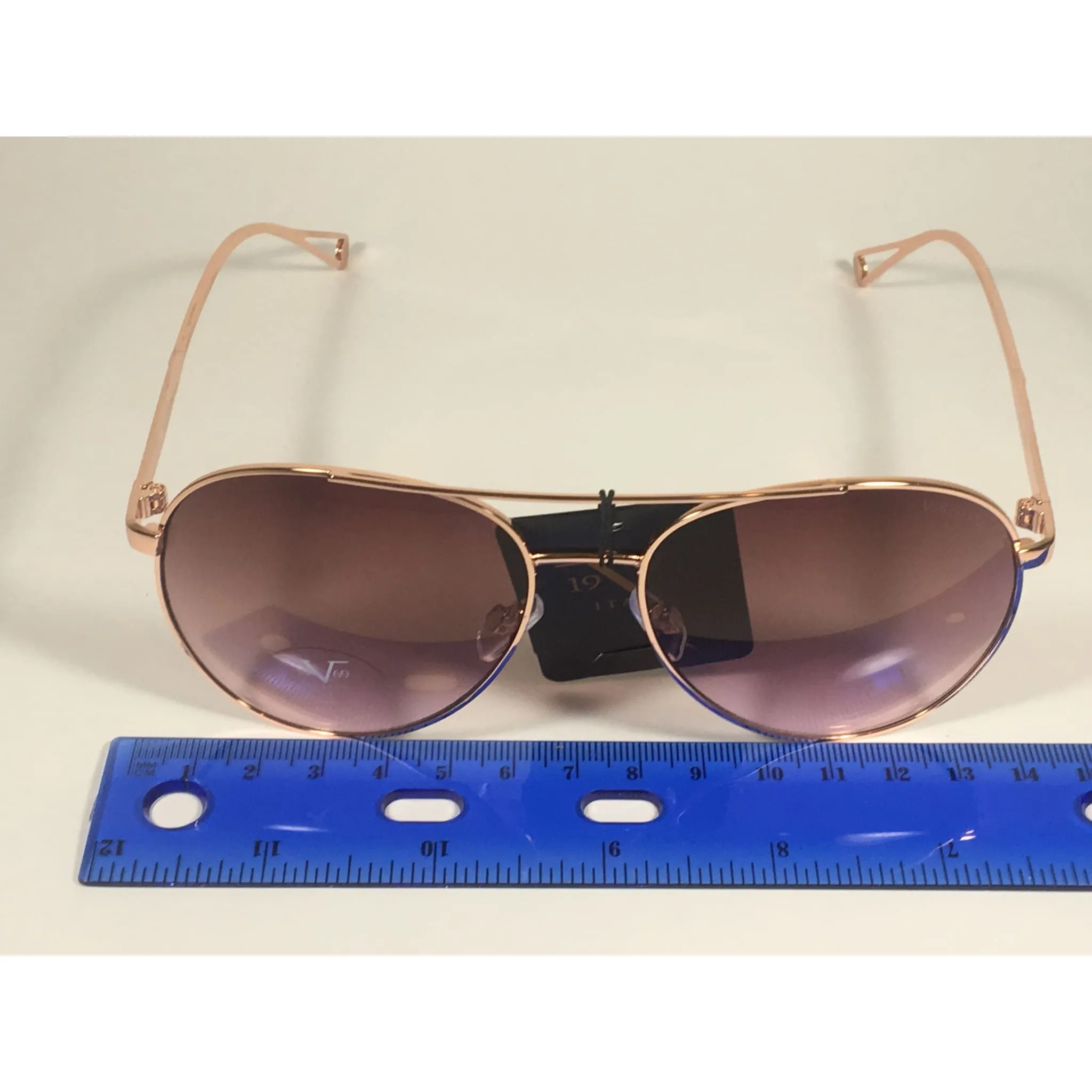 Versace 19V69 Italia RGD PIPPA Aviator Pilot Sunglasses Rose Gold Metal Brown Gradient Lens