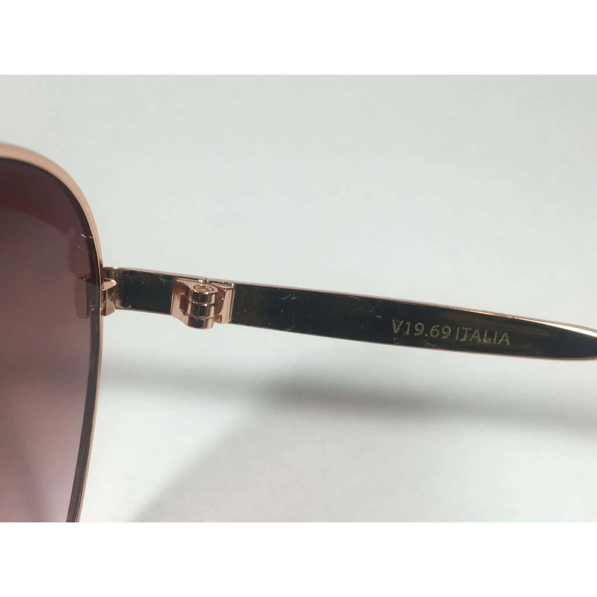 Versace 19V69 Italia RGD PIPPA Aviator Pilot Sunglasses Rose Gold Metal Brown Gradient Lens