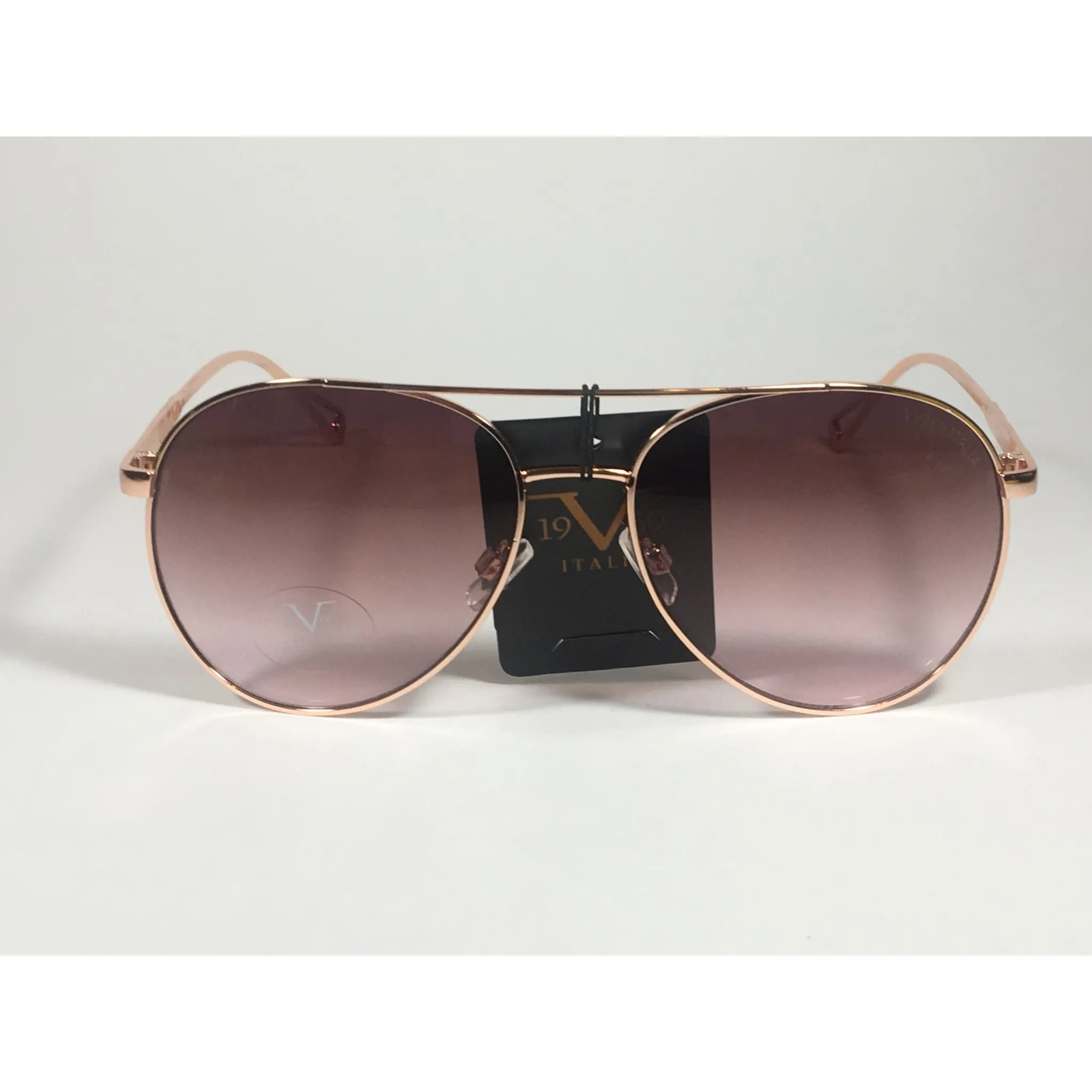 Versace 19V69 Italia RGD PIPPA Aviator Pilot Sunglasses Rose Gold Metal Brown Gradient Lens