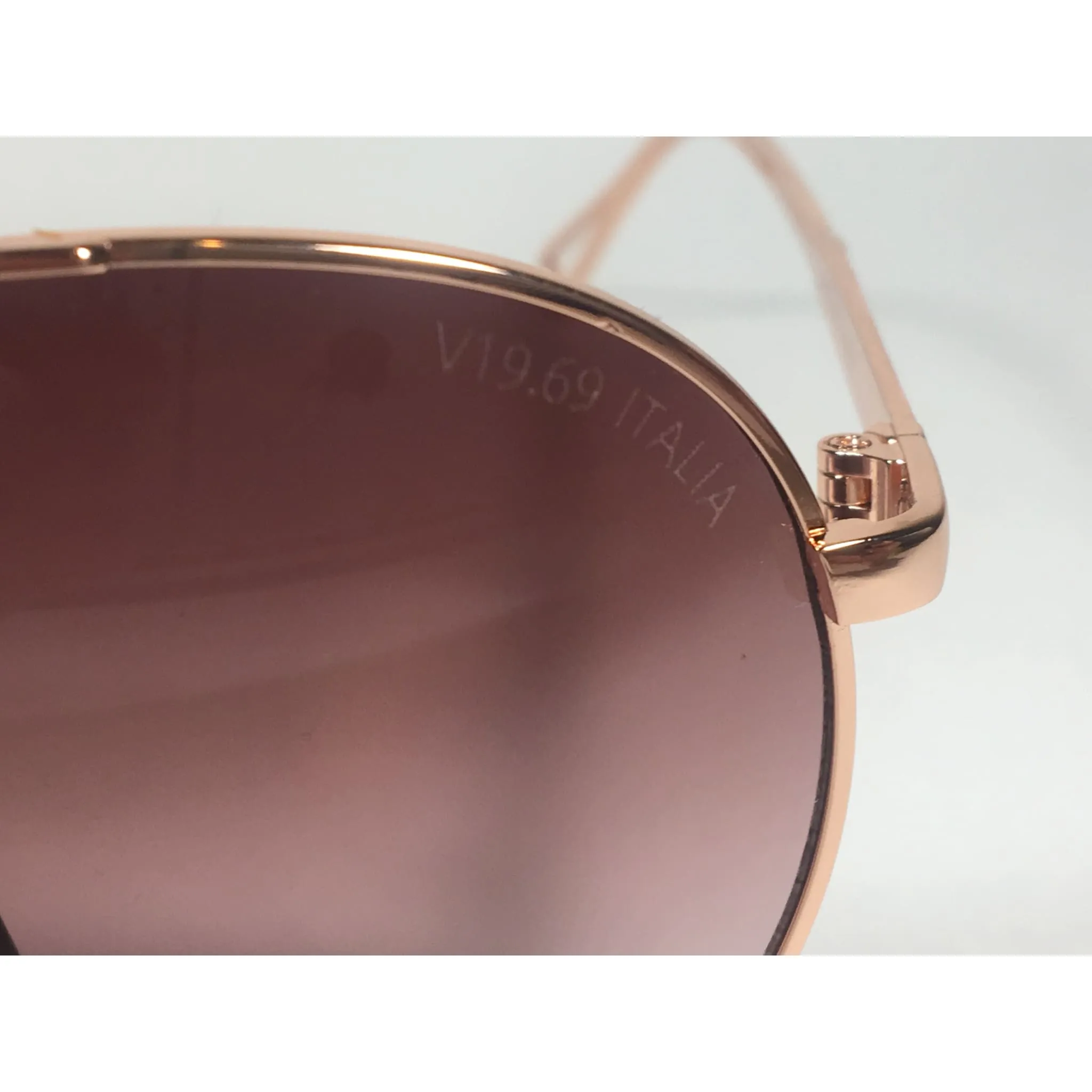 Versace 19V69 Italia RGD PIPPA Aviator Pilot Sunglasses Rose Gold Metal Brown Gradient Lens