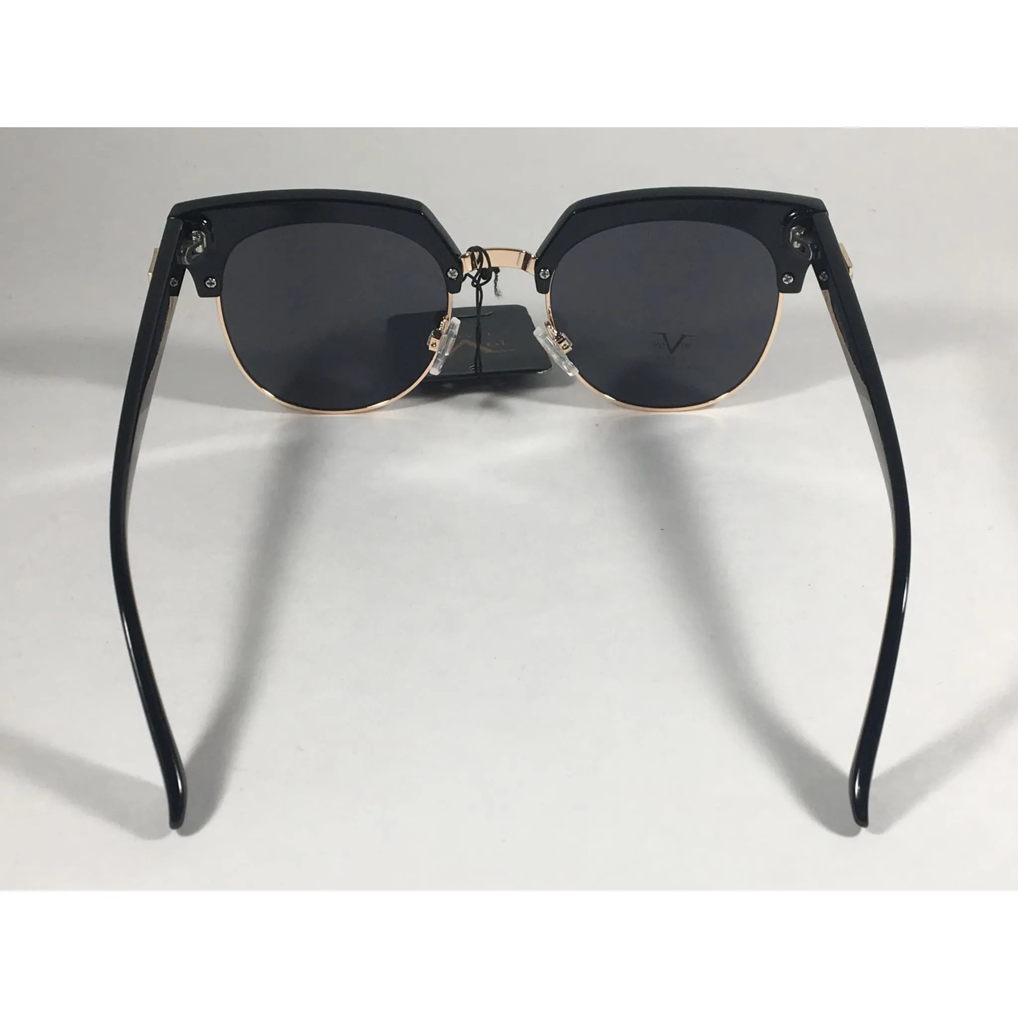 Versace 19V69 Italia Valentina Club Sunglasses Black Gold Horn Rim With Gray Lens