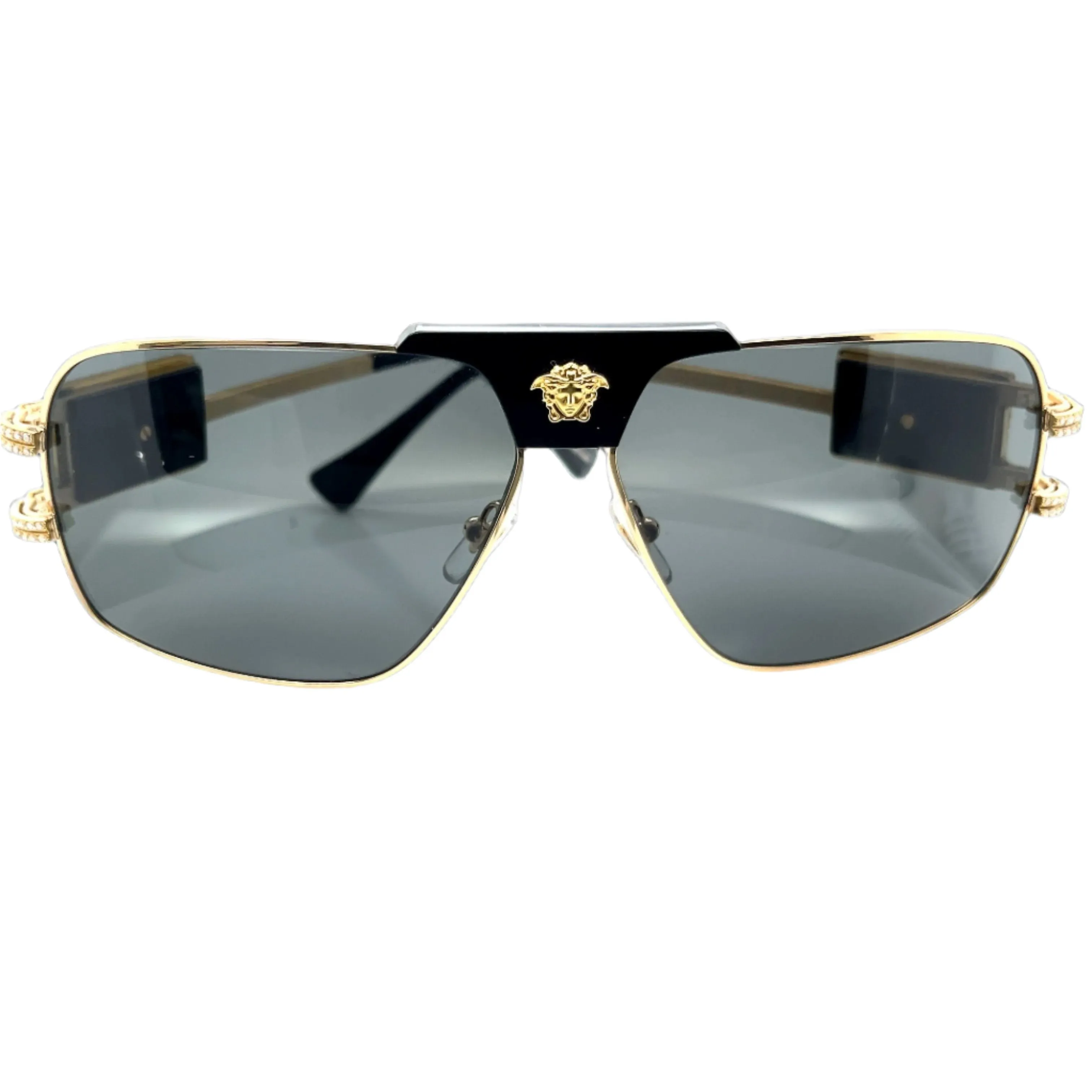 Versace Black Sunglasses with Moissanite Diamonds