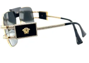 Versace Black Sunglasses with Moissanite Diamonds