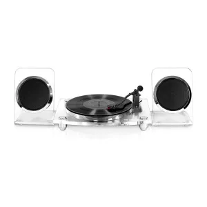 Victrola Modern Acrylic Wireless 2-speed Turntable And Speakers Clear