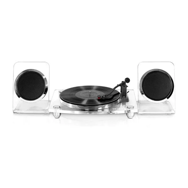 Victrola Modern Acrylic Wireless 2-speed Turntable And Speakers Clear