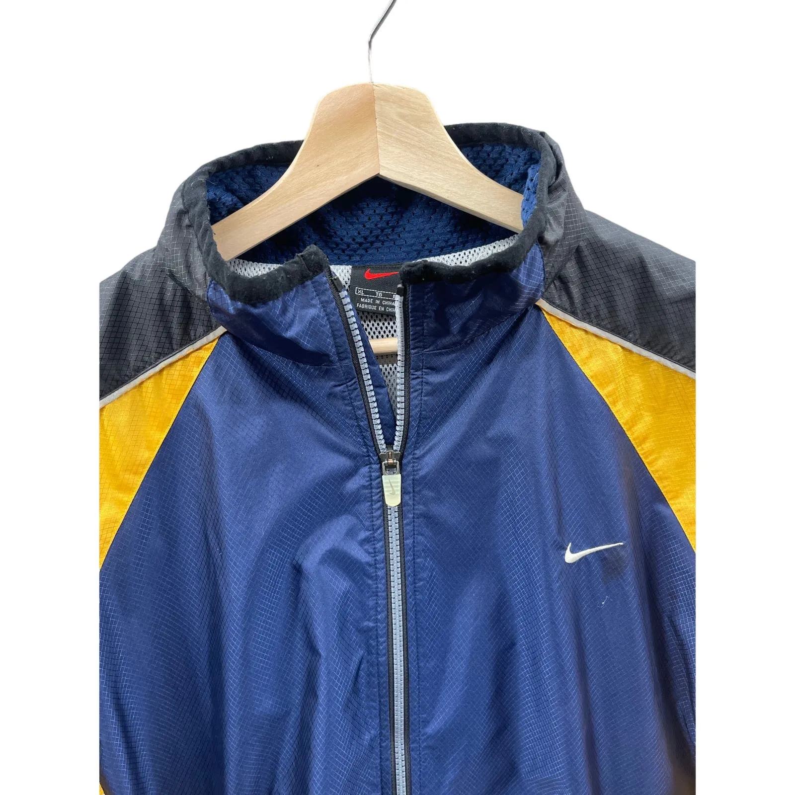 Vintage 1990's Nike Two-Tone Nylon Mesh Windbreaker Full Zip Jacket