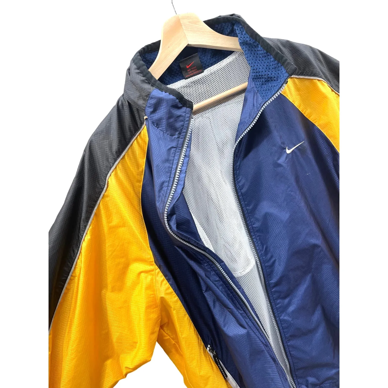 Vintage 1990's Nike Two-Tone Nylon Mesh Windbreaker Full Zip Jacket