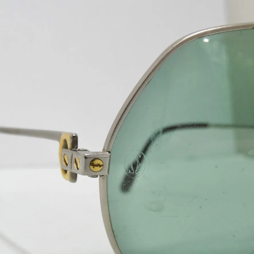 Vintage Cartier Santos Screws Titanium Romance Sunglasses circa 1980s