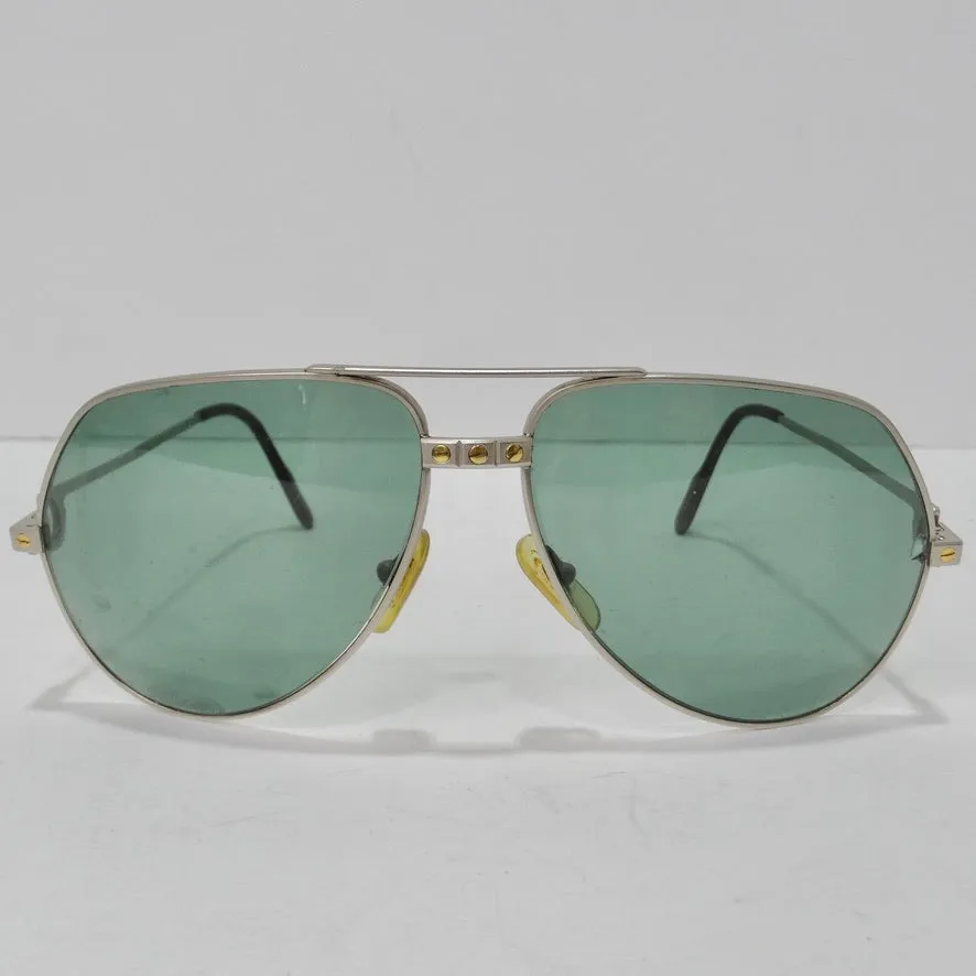 Vintage Cartier Santos Screws Titanium Romance Sunglasses circa 1980s