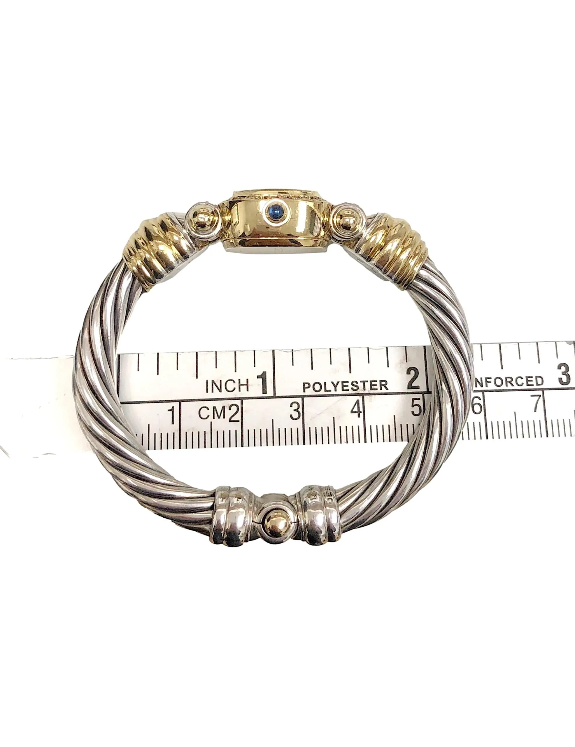 Vintage David Yurman Ladies 18K Yellow Gold Sterling Silver Diamond Wrist Watch