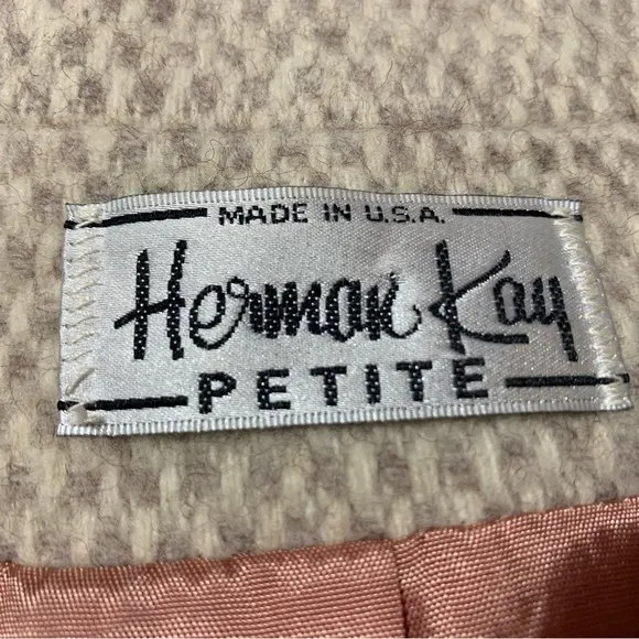 Vintage Herman Kay Petite Wool Blend Lined Coat Made in USA #H001