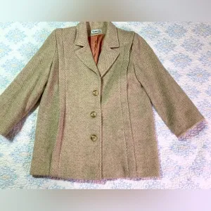 Vintage Herman Kay Petite Wool Blend Lined Coat Made in USA #H001
