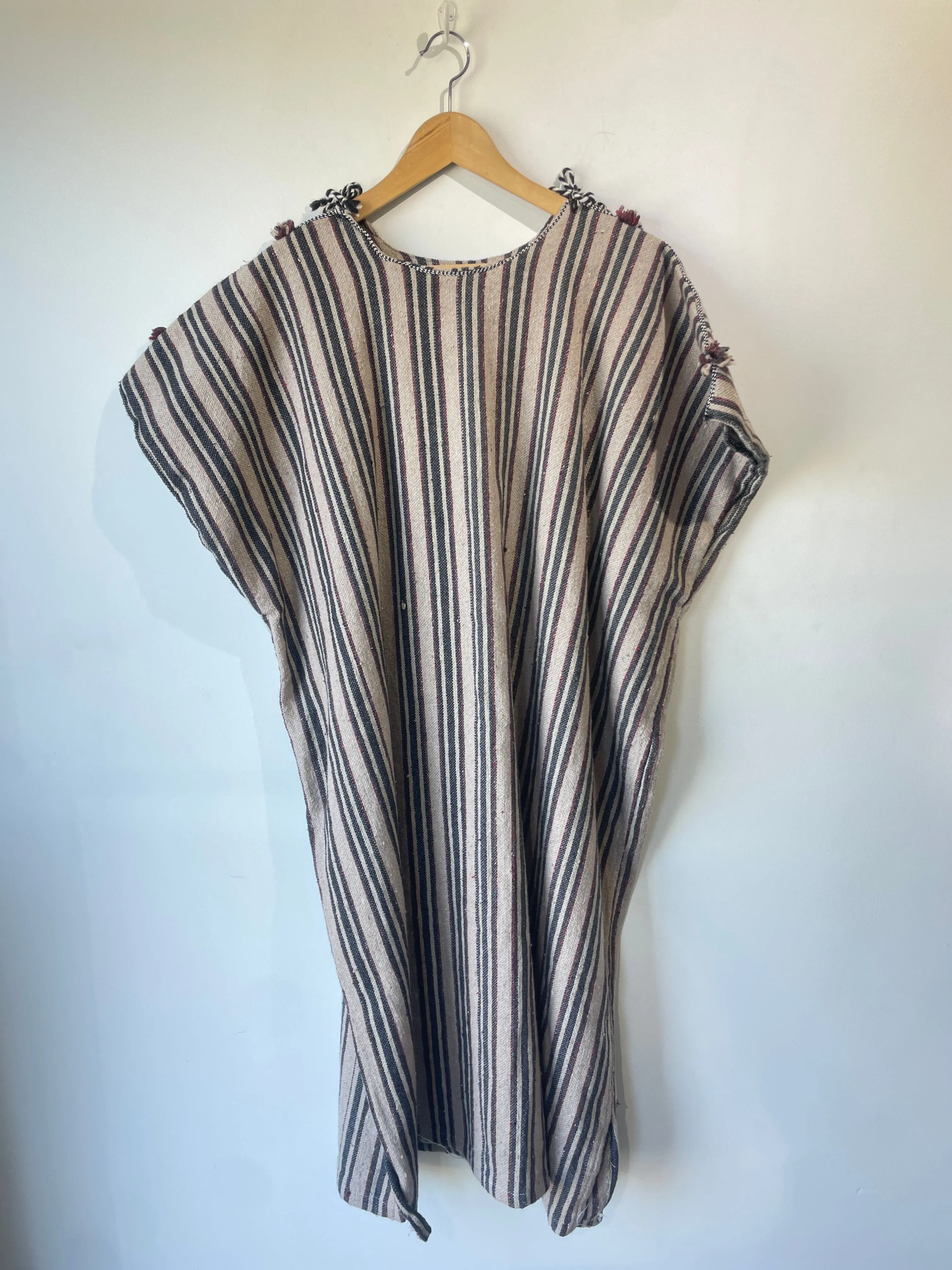 Vintage Striped Poncho Dress