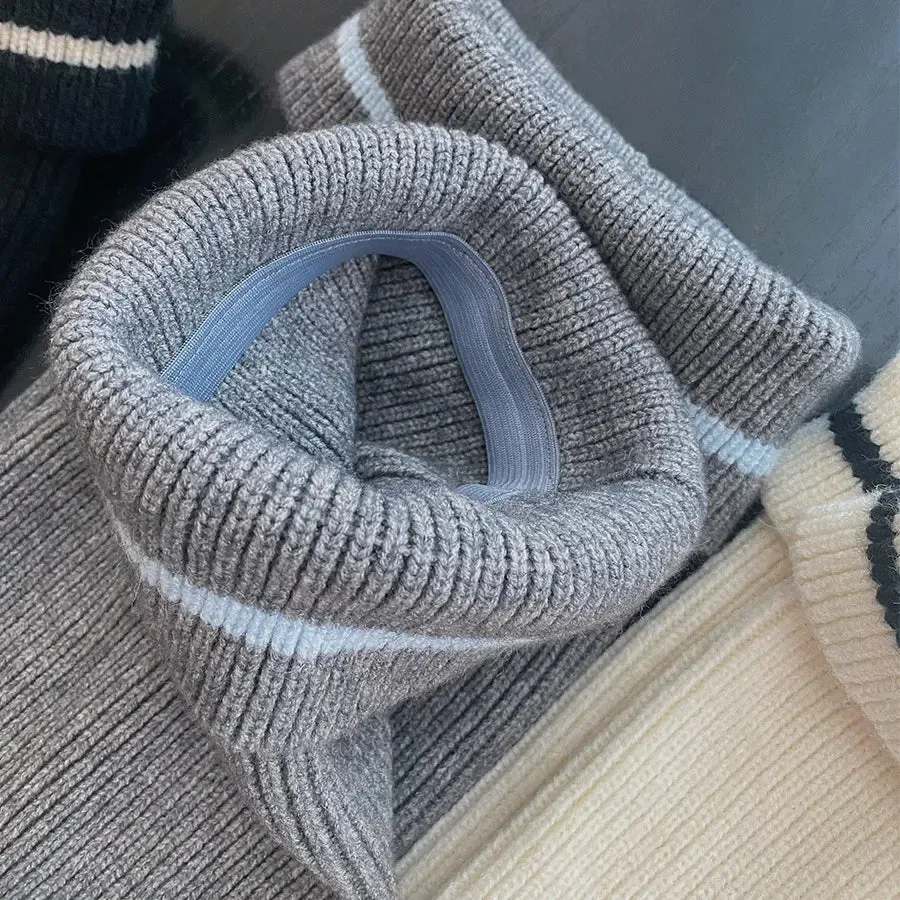 Vintage Wool Knitted Leg Warmers with Metal Buckle – Y2K Winter Calf Leggings