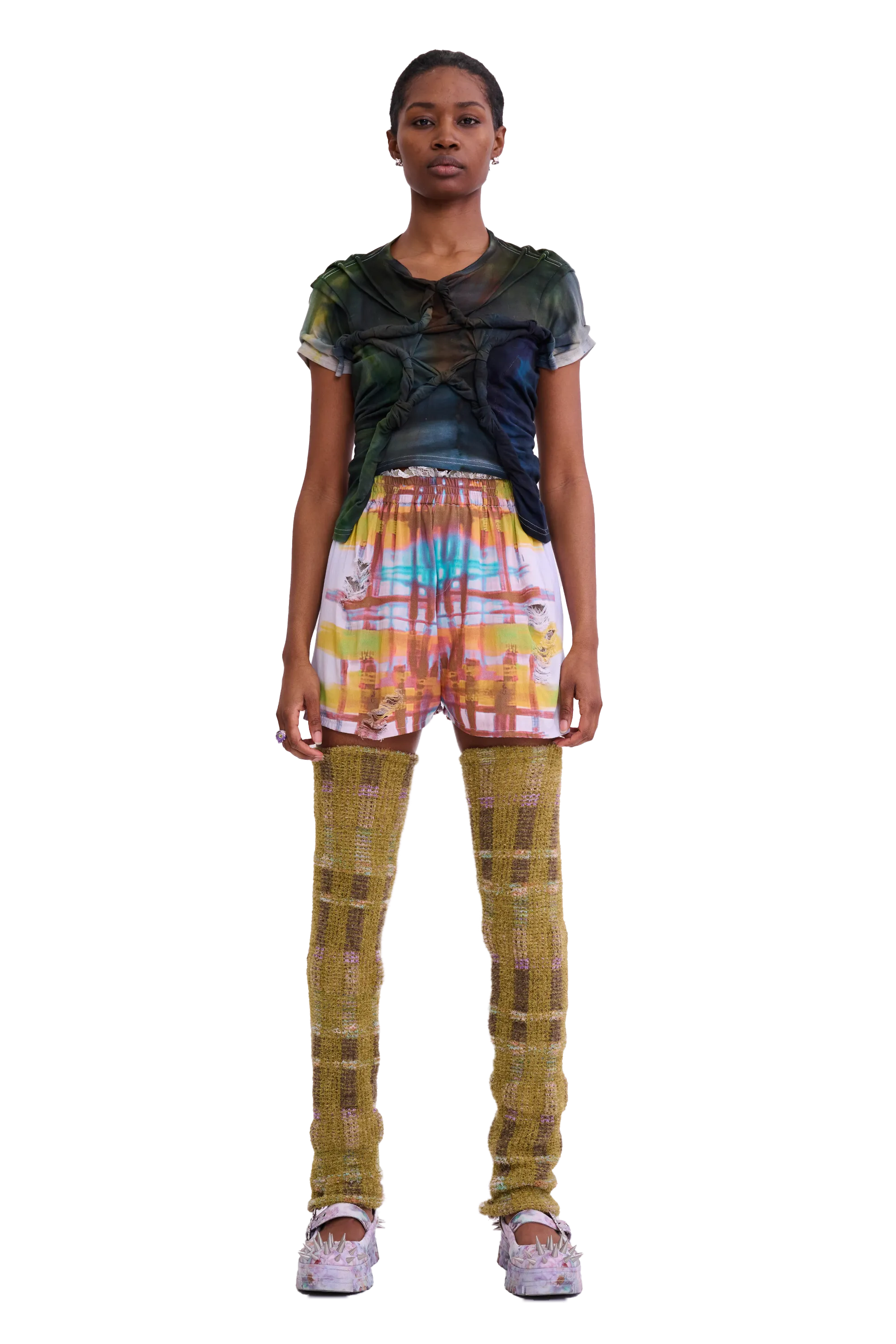 VITELLI SAGE PLAID LEG WARMERS