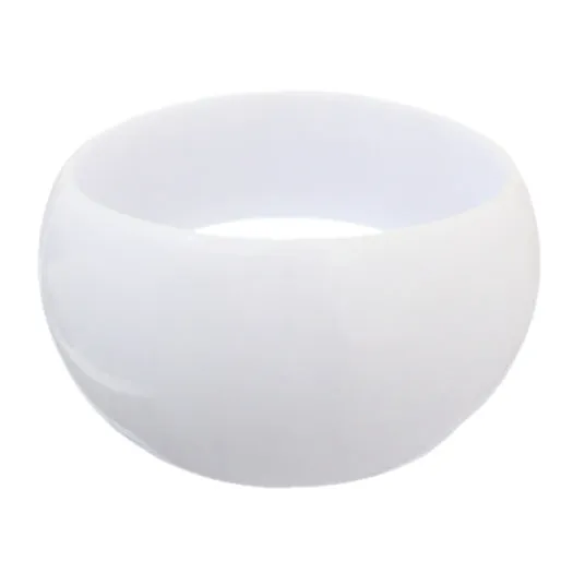 White Round Curvy Bangle Bracelet