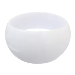 White Round Curvy Bangle Bracelet