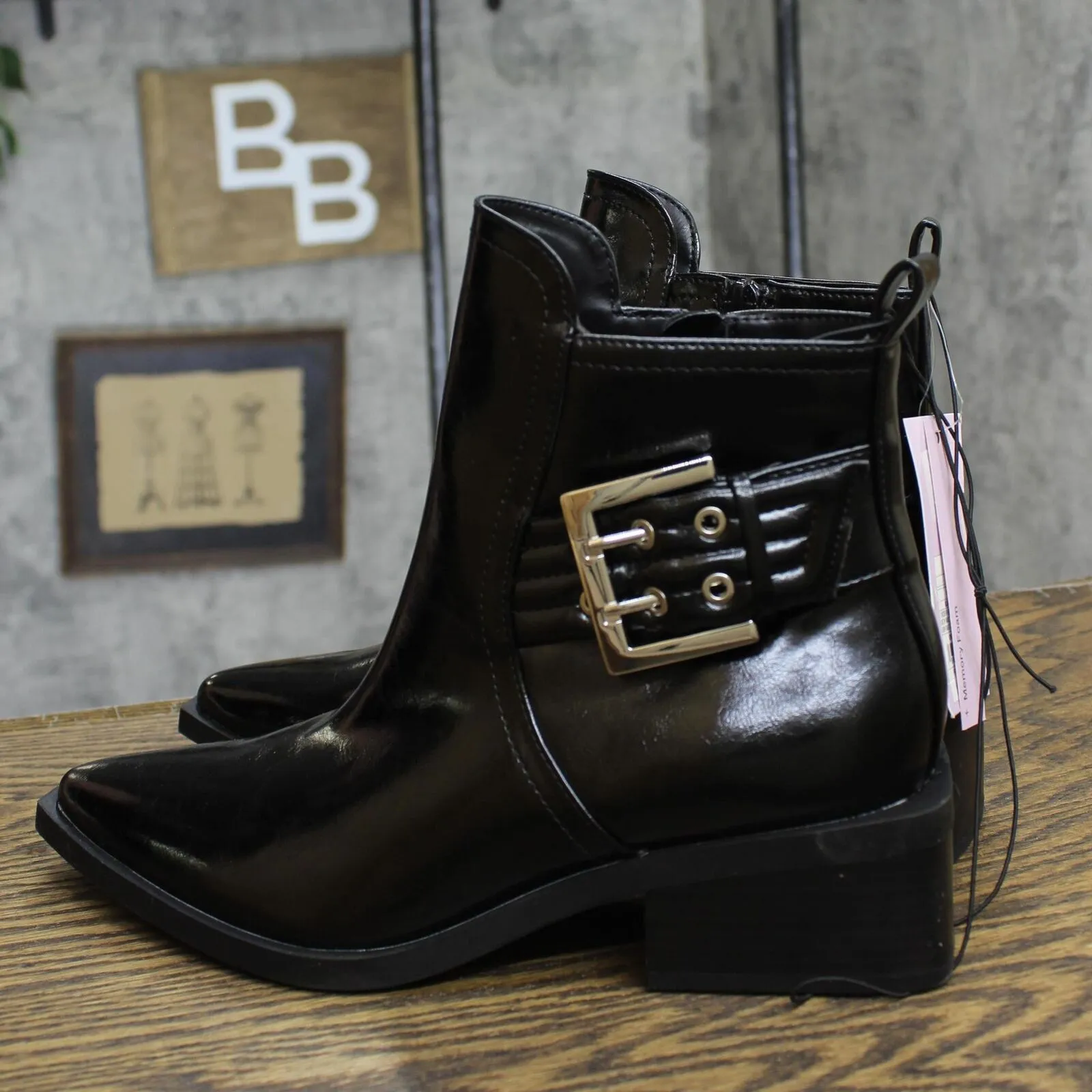 Wild Fable Womens Giovanna Buckle Western Ankle Boots 90887041 Black 7M