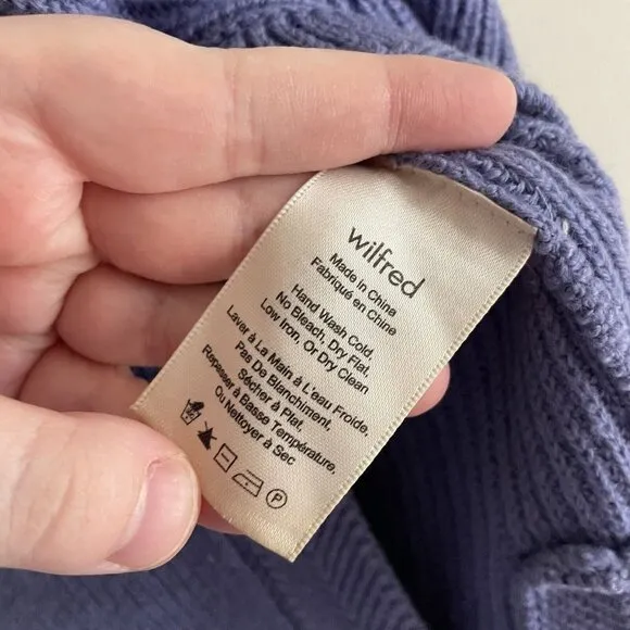 Wilfred Women S Periwinkle Italian Wool Side Slits Tunic Palmier Sweater Tank