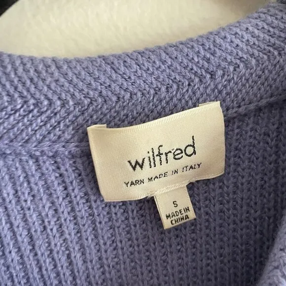 Wilfred Women S Periwinkle Italian Wool Side Slits Tunic Palmier Sweater Tank