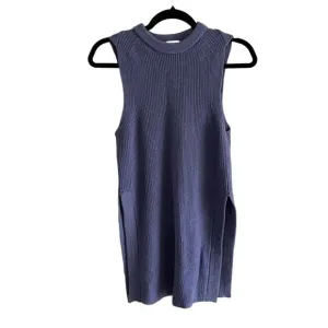 Wilfred Women S Periwinkle Italian Wool Side Slits Tunic Palmier Sweater Tank