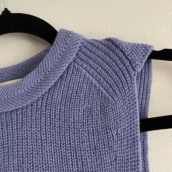 Wilfred Women S Periwinkle Italian Wool Side Slits Tunic Palmier Sweater Tank