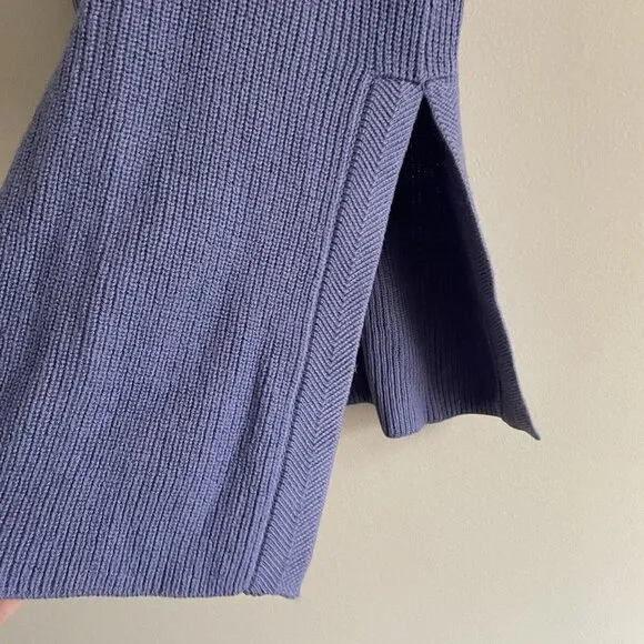 Wilfred Women S Periwinkle Italian Wool Side Slits Tunic Palmier Sweater Tank