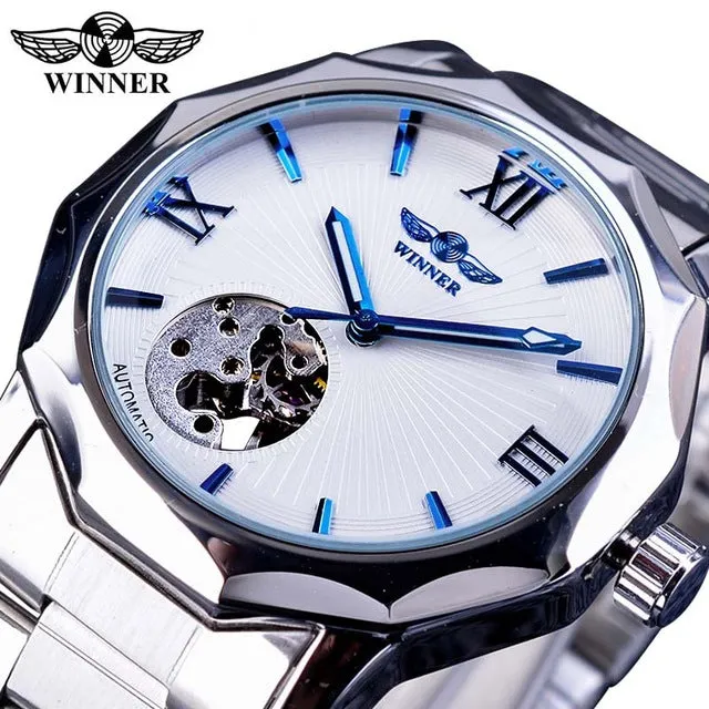 Winner Blue Ocean- Transparent Skeleton Dial
