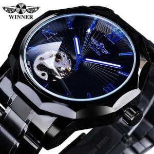 Winner Blue Ocean- Transparent Skeleton Dial