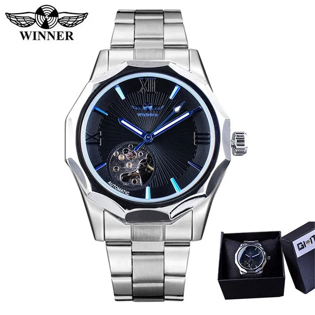 Winner Blue Ocean- Transparent Skeleton Dial