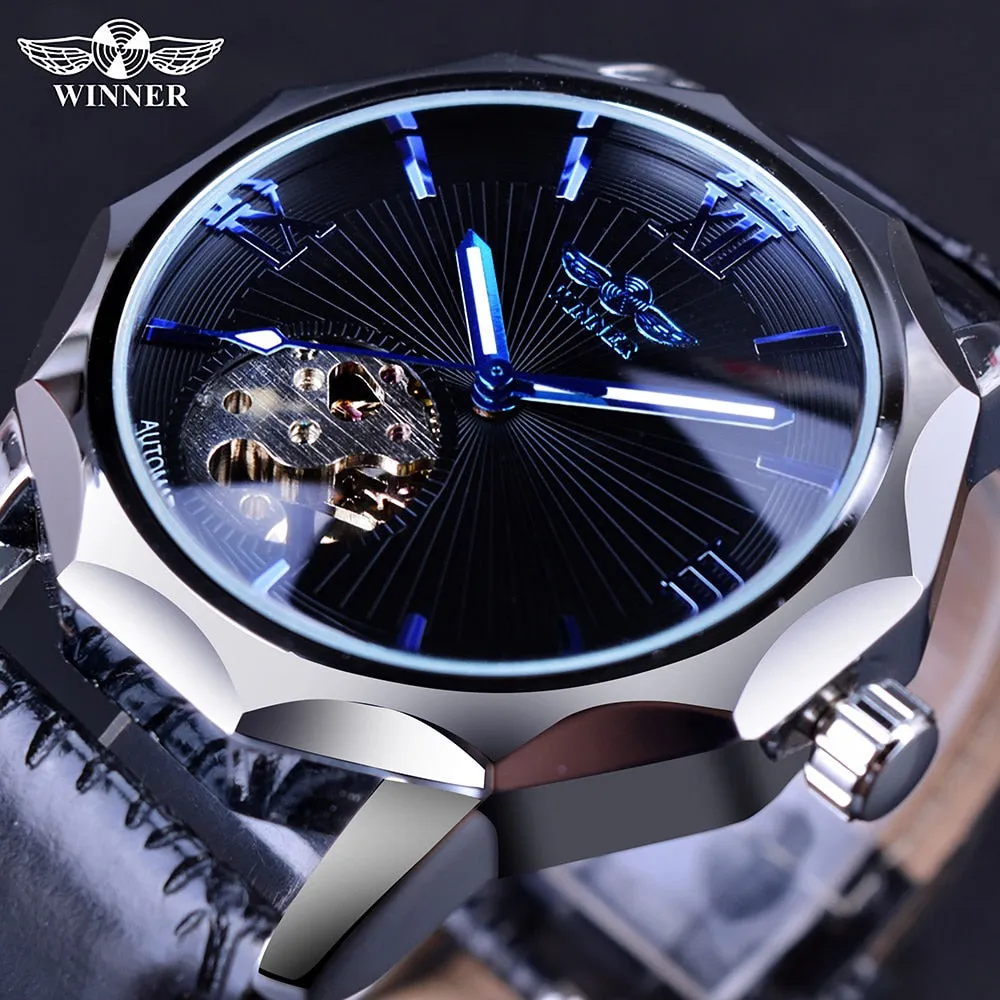 Winner Blue Ocean- Transparent Skeleton Dial